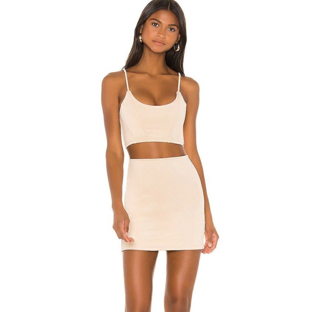 NWT Superdown Madalyn Skirt Set in Nude XL